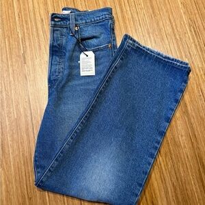 NWT Levi’s Ribcage Straight Ankle Blue Jeans